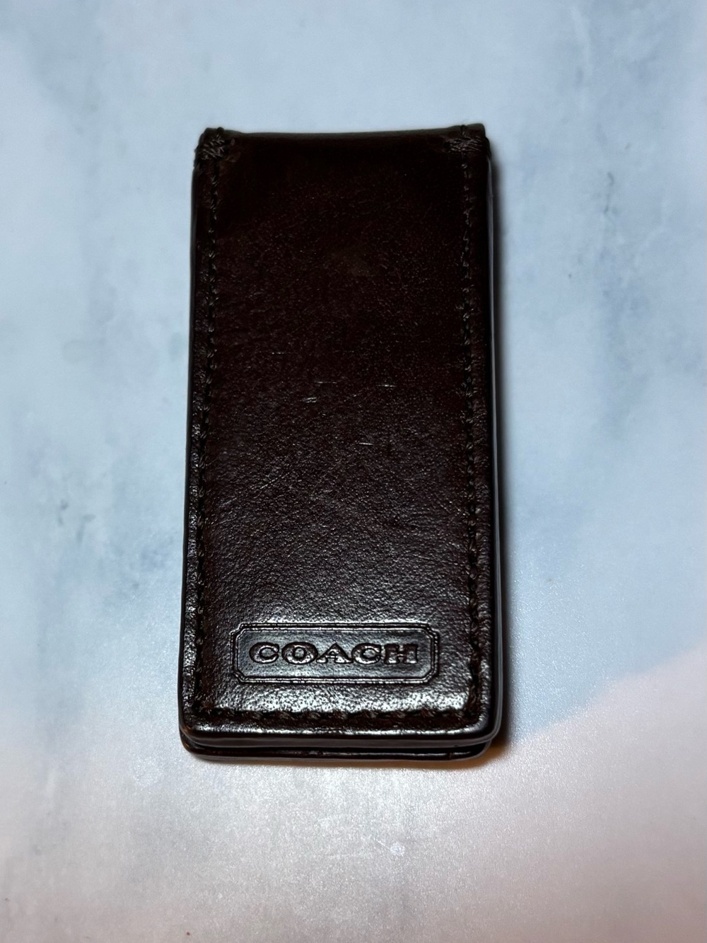 Coach leather magnetic money clip